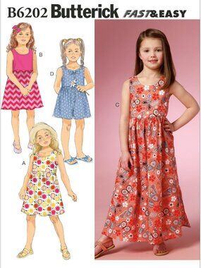 Butterick Patterns B6202CDD Children's/Girls Dress and Culottes, CDD (2-3-4-5)